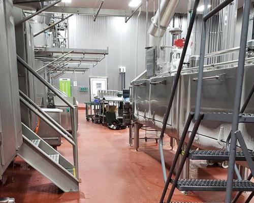 Interior of plant-based protein facility